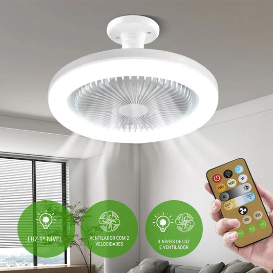 Ventilador de techo LED com controle remoto